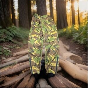 Dutch Military Camo Waterproof Pants Windbreaker Jogger Zip Ankle Elastic L Tall